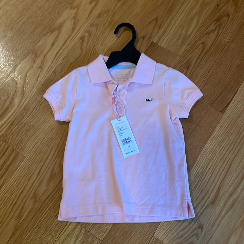 NWT Vineyard Vines Pink Collared Short Sleeve Top